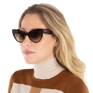 Salvatore Ferragamo SF930S Havana/Smoke Gradient Cat Eye Sunglasses